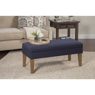HomePop Navy Chunky Textured Decorative Storage Bench