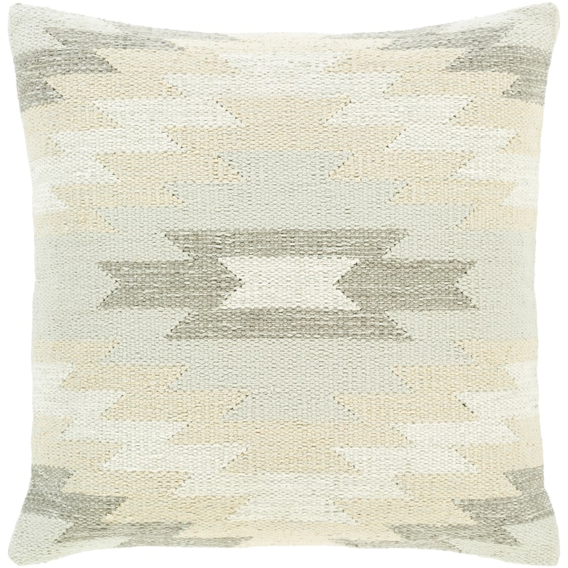 The Curated Nomad Shannon Handwoven Southwestern 22-inch Throw Pillow with Poly or Down Fill - Down - Grey