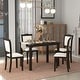 preview thumbnail 32 of 38, Modern Style Kitchen Dining Set Rectangular Table with Upholstered Chairs