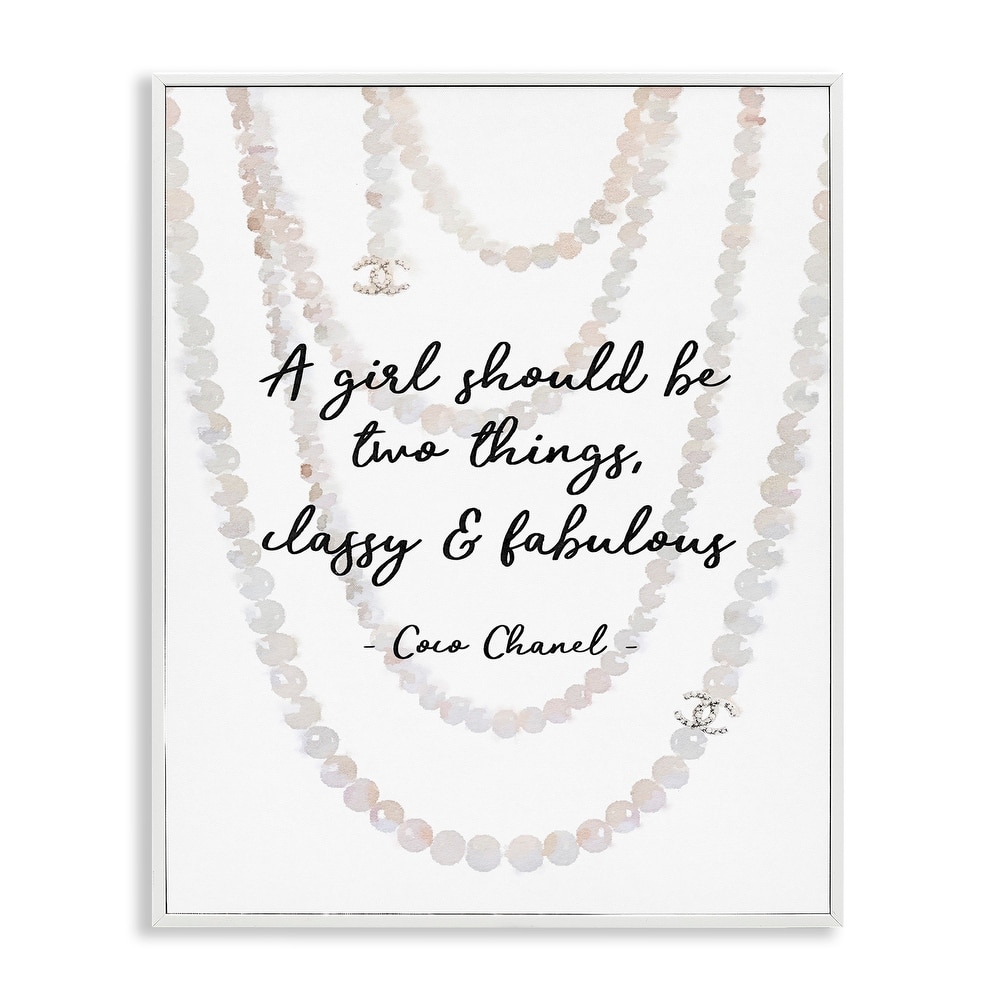 Stupell Silver Orchid Classy and Fabulous Fashion Quote with Pearls Framed Art - Multi-Color