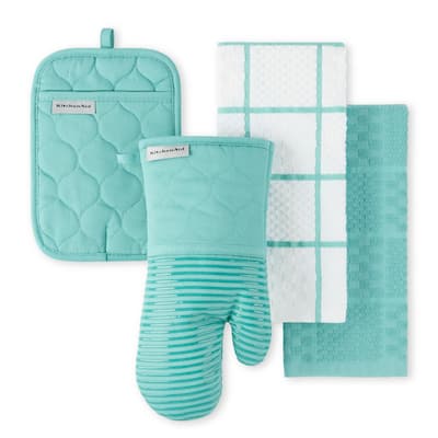 KitchenAid Onion Quilt Kitchen Towel, Oven Mitt & Potholder Set 4-Pack