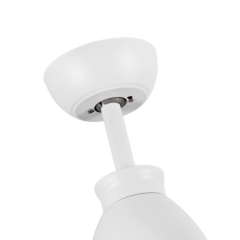 52 inch Indoor Ceiling Fan with Intergrated LED - Matte White with Antique Brown Wood Grain Blade