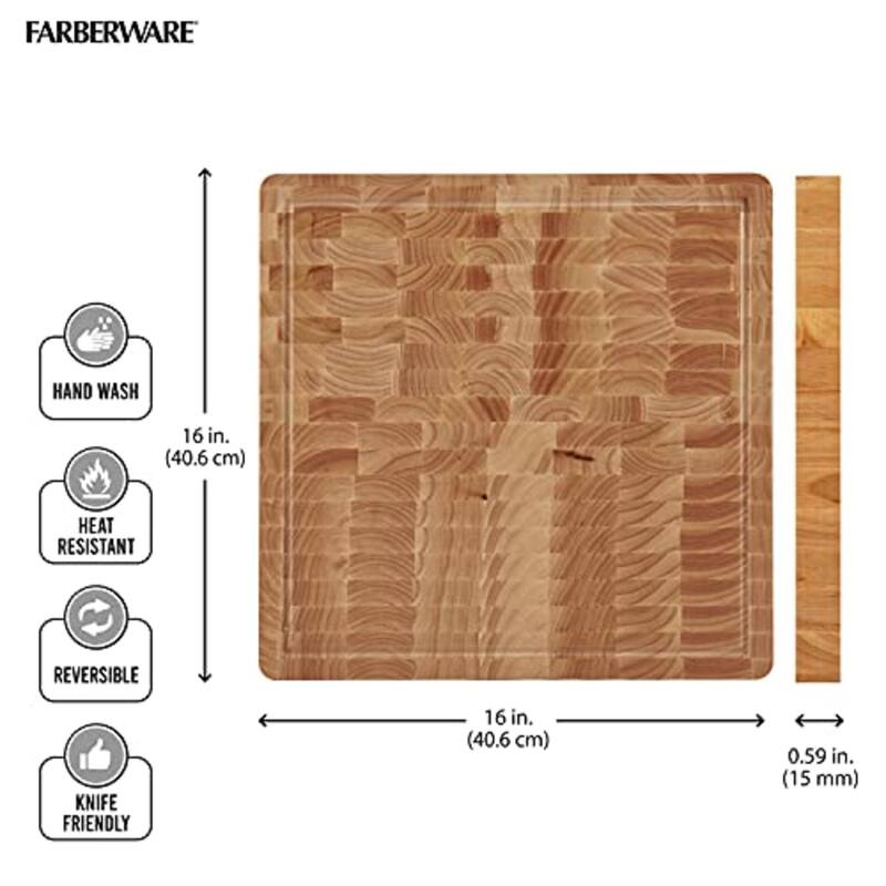 Farberware Endgrain Board Rubberwood - 16 in