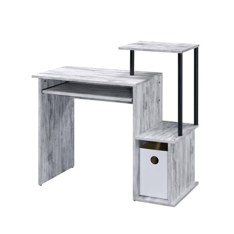 Lyphre Antique White & Black Finish Computer Desk