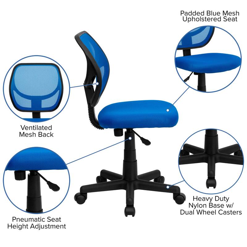 Low Curved Back Mesh Swivel Task Office Chair