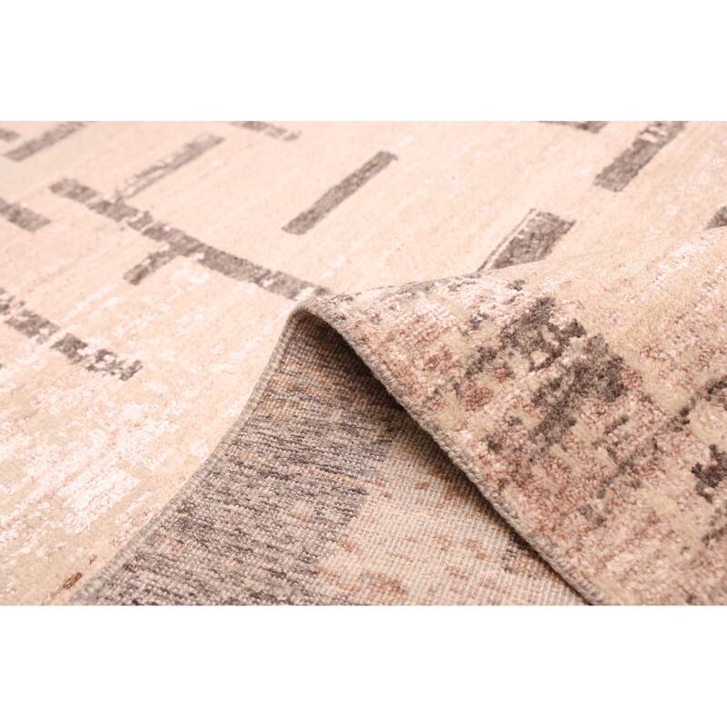 ECARPETGALLERY Hand-knotted Legacy Tan Silk, Wool Rug - 9'11 x 14'0