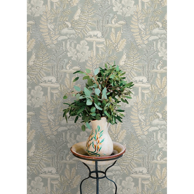 Chesapeake Holt Seafoam Woodland Wallpaper
