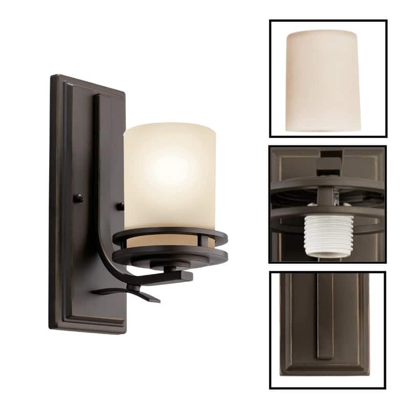 1 Light sconce light old bronze wall light fixture glass, metal lights in wall