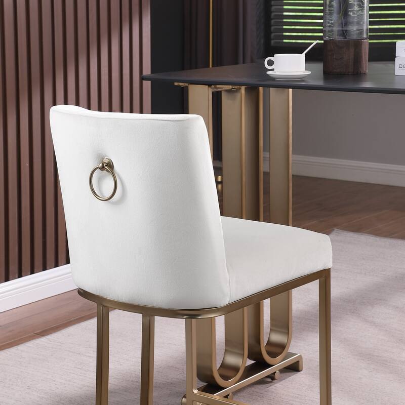 Counter Height 26" Bar Stools with Back, Gold Brushed Barstools