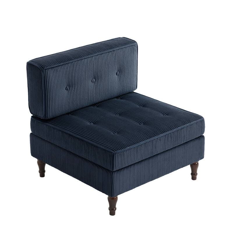 Modular Corduroy Armless Chair Upholstered Lounge Sofa