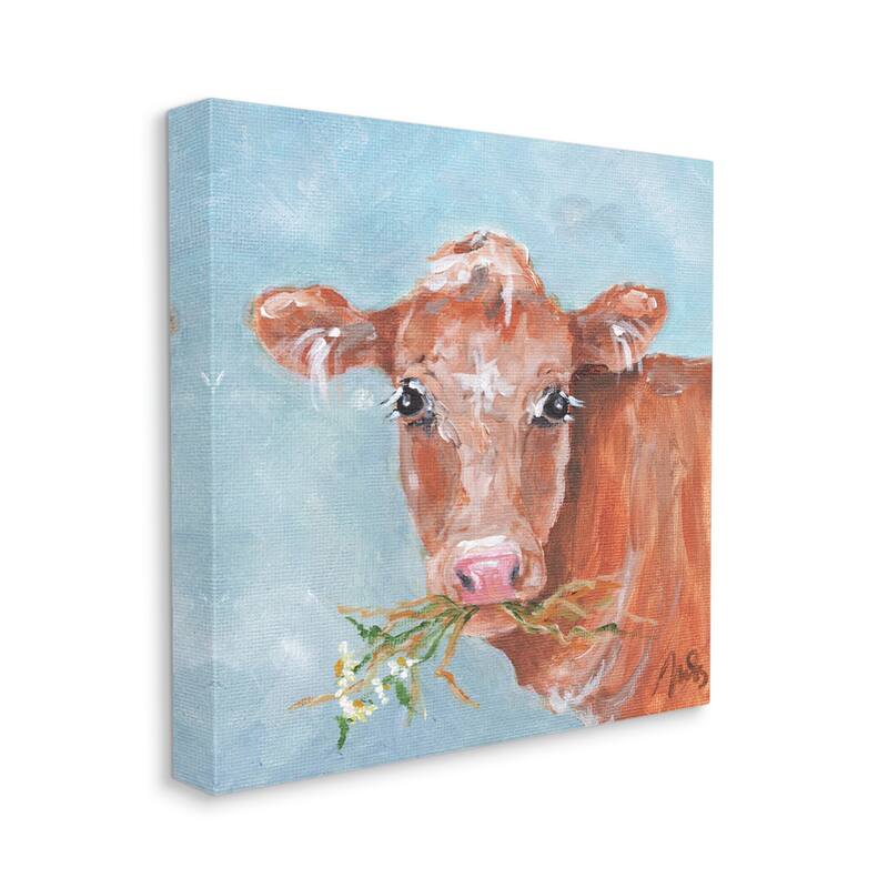Stupell Cattle With Herb Sprigs Portrait Canvas Wall Art by Molly Susan Strong