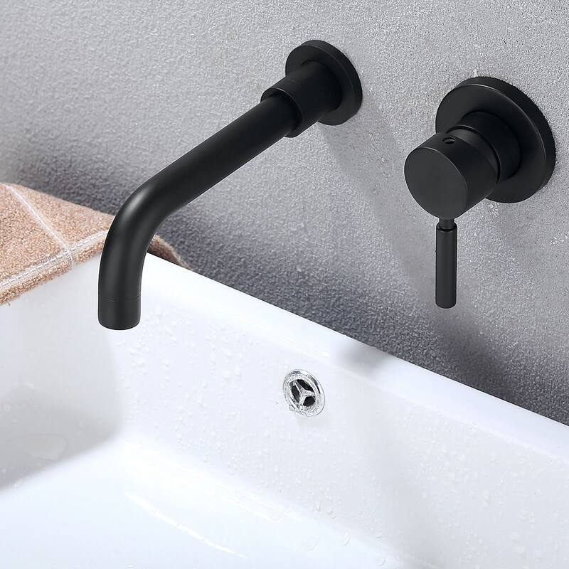 1.2 GPM Matte Black Wall Mounted Bathroom Faucet