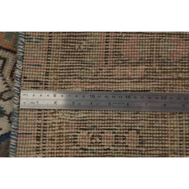 Hand Knotted Oriental 100% Wool Carpet Traditional Floral Oranges & Rust Tabriz Area Rug - 9' 5'' X 6' 5''