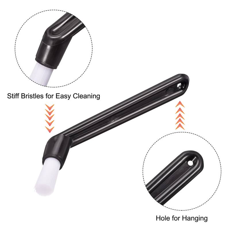 Coffee Machine Brush, 5.39" Length Nylon Head Black for Cleaning 2Pcs