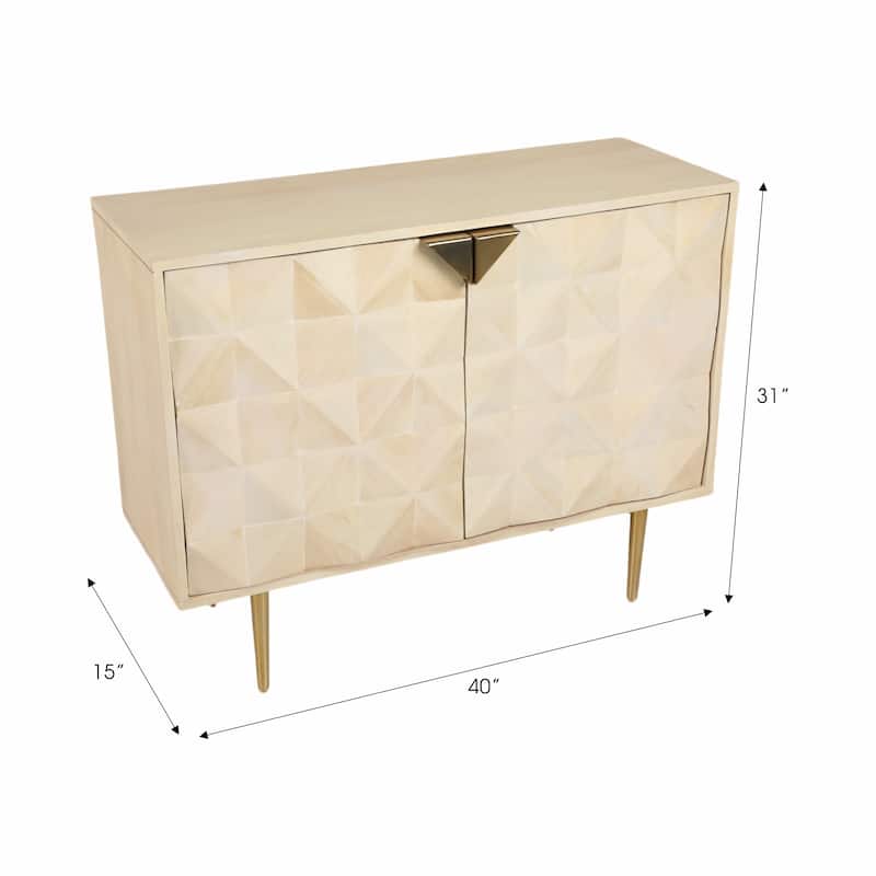 Wood Metal Modern Rectangle Chest - White, 40 in. - 40.0"