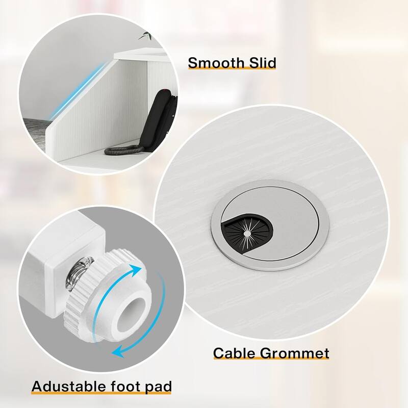 47" Modern White Reception Desk with Counter, Front Desk Table