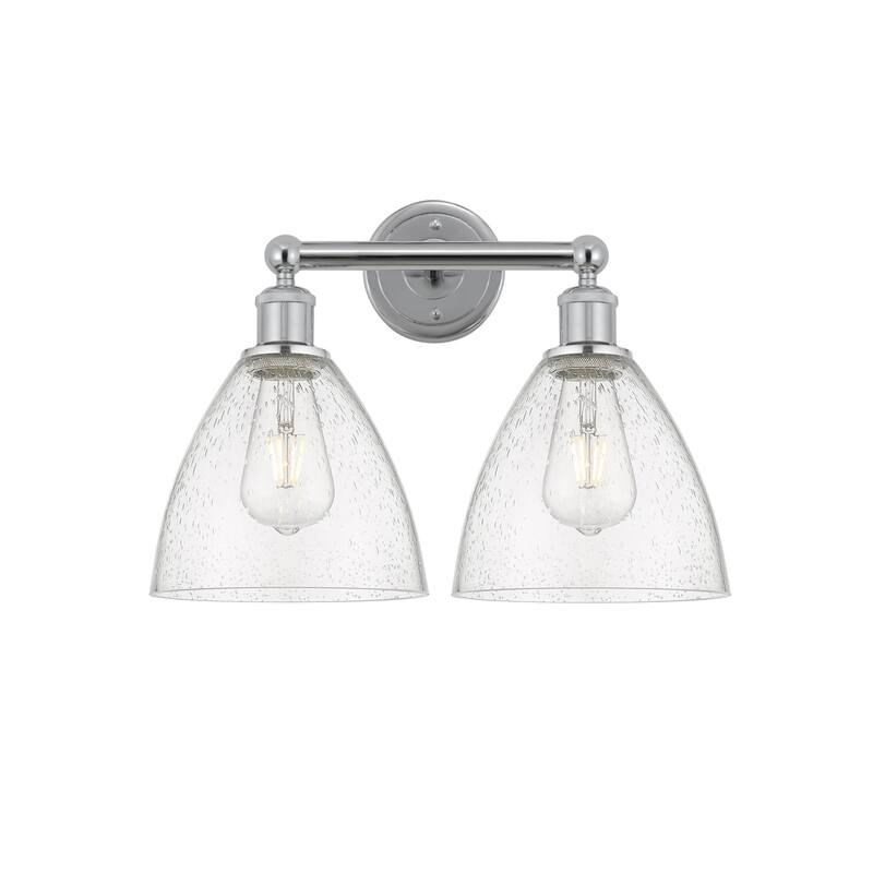 Innovations Lighting 616-2W-12-17 Bristol Vanity Bristol Glass 2 Light - Polished Chrome / Seedy