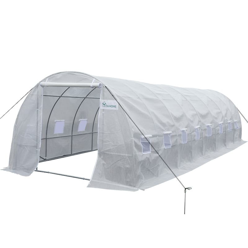 Heavy-duty 26'x10'x7' Greenhouses Large Walk-in Green House Tunnel - 10 X 26