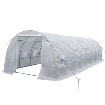 Heavy Duty 26'x10'x7' Greenhouses Large Walk-in Green House Tunnel - 10 X 26