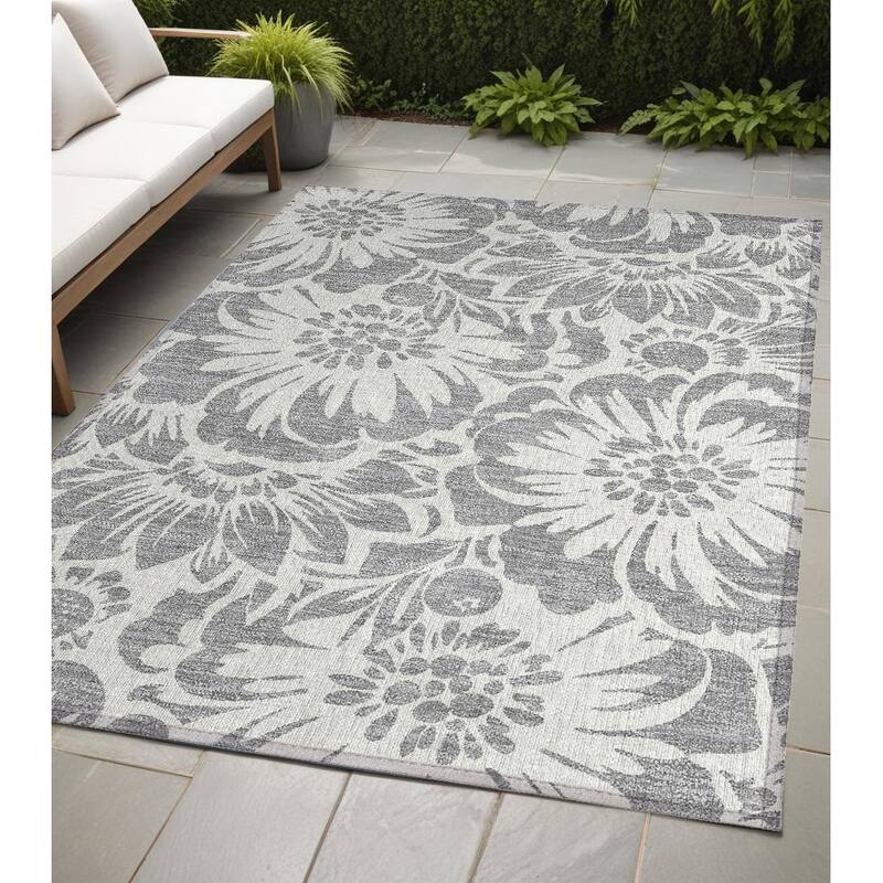Cari Botanic Elegance Weather Resistant Timeless Fusion Outdoor Rug - 5' X 8' - Multi