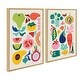 preview thumbnail 7 of 9, Kate and Laurel Sylvie Modern Fruits and Modern Veggies Framed Canvas Art Set by Rachel Lee of My Dream Wall 2 Piece Set 23x33 - Natural