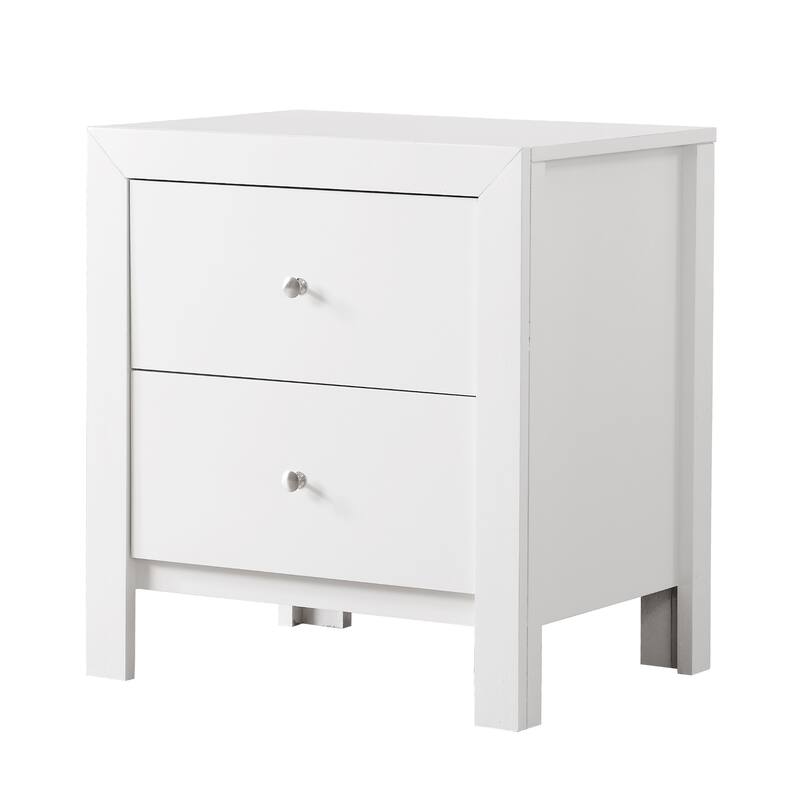 2-Dovetail Drawer Wooden Nightstand - 25" - White