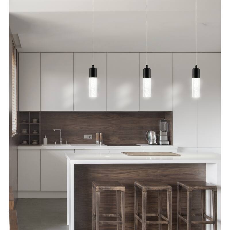 Cristal 1-Light Bubble Acrylic/Iron Modern Minimalist Integrated LED Pendant, by JONATHAN Y - 1 Light