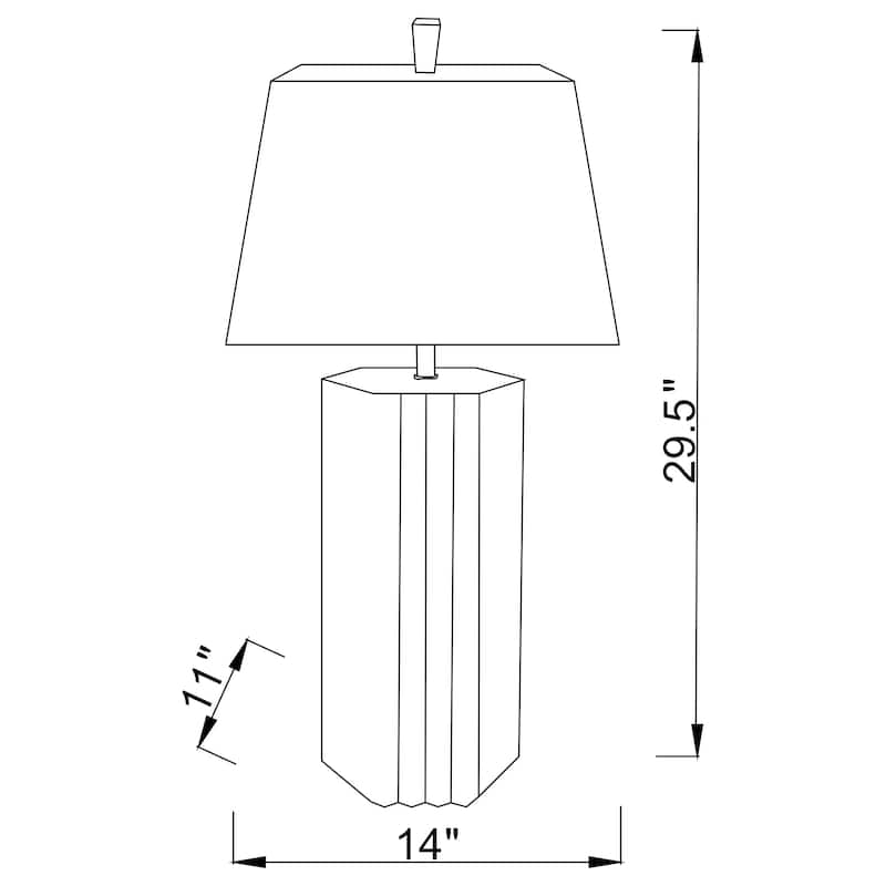 Elena 30-Inch Square Tapered Mirrored Table Lamp Brown
