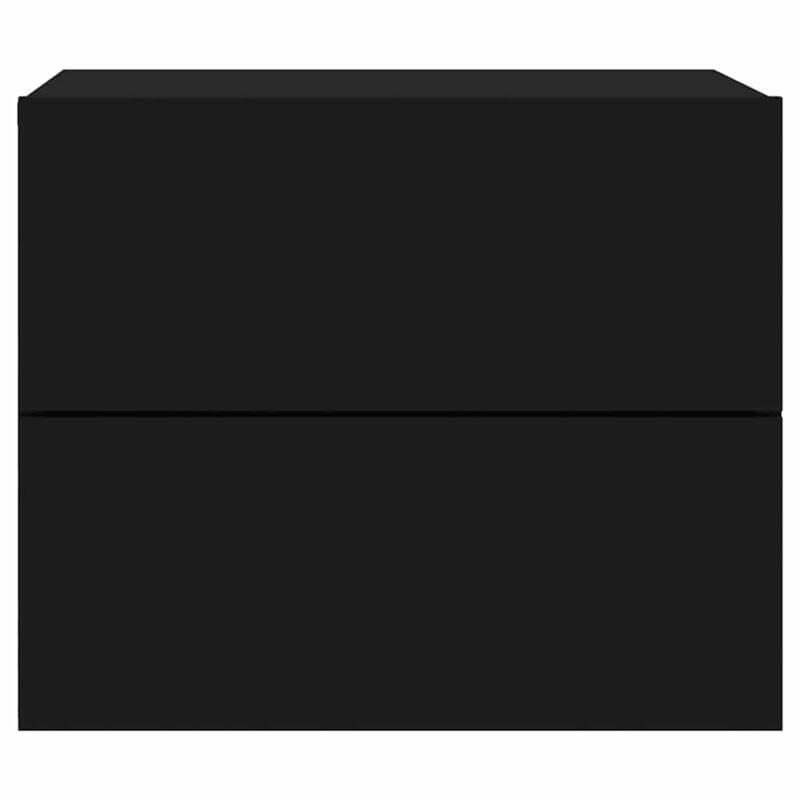 vidaXL Wall-mounted Nightstand Set of 2 Black Engineered wood Medium