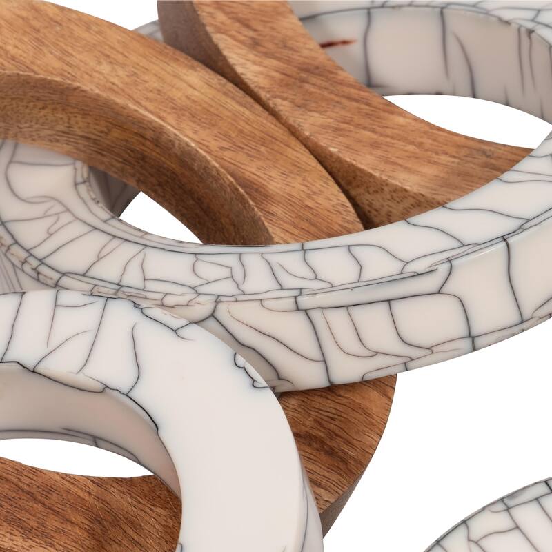 Sagebrook Home 33" Addy Wood And Resin Link Chain, 3"H - 33" x 6" x 3"