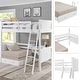 preview thumbnail 5 of 3, Alaterre Furniture Arlington Solid Wood Twin Loft Bed For Kids With Underneath Desk, Fold-Out Futon, and Climb-Up Ladder, White