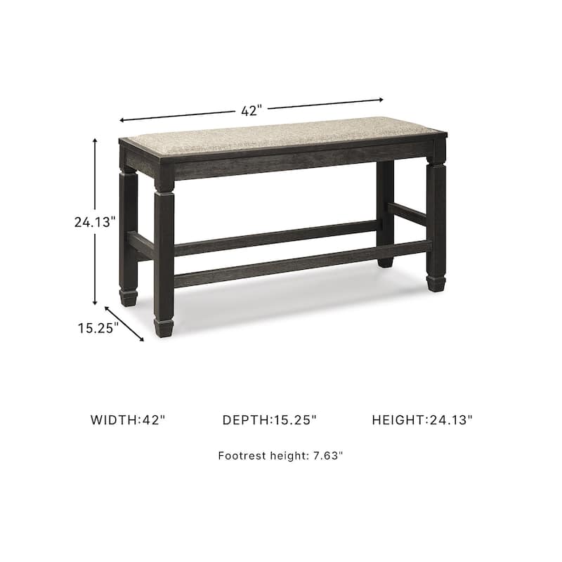 Signature Design by Ashley Tyler Creek Antique Black Upholstered Counter Height Bench