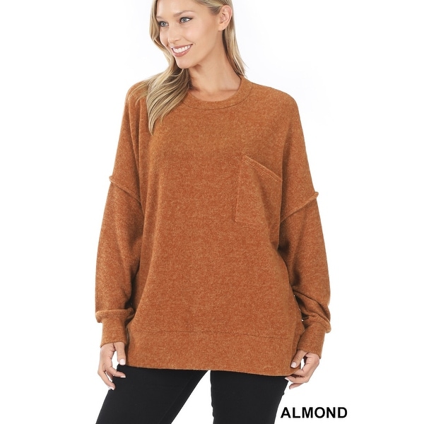 JED Women's Drop Shoulder Oversized Crewneck Tunic Sweater. Opens flyout.