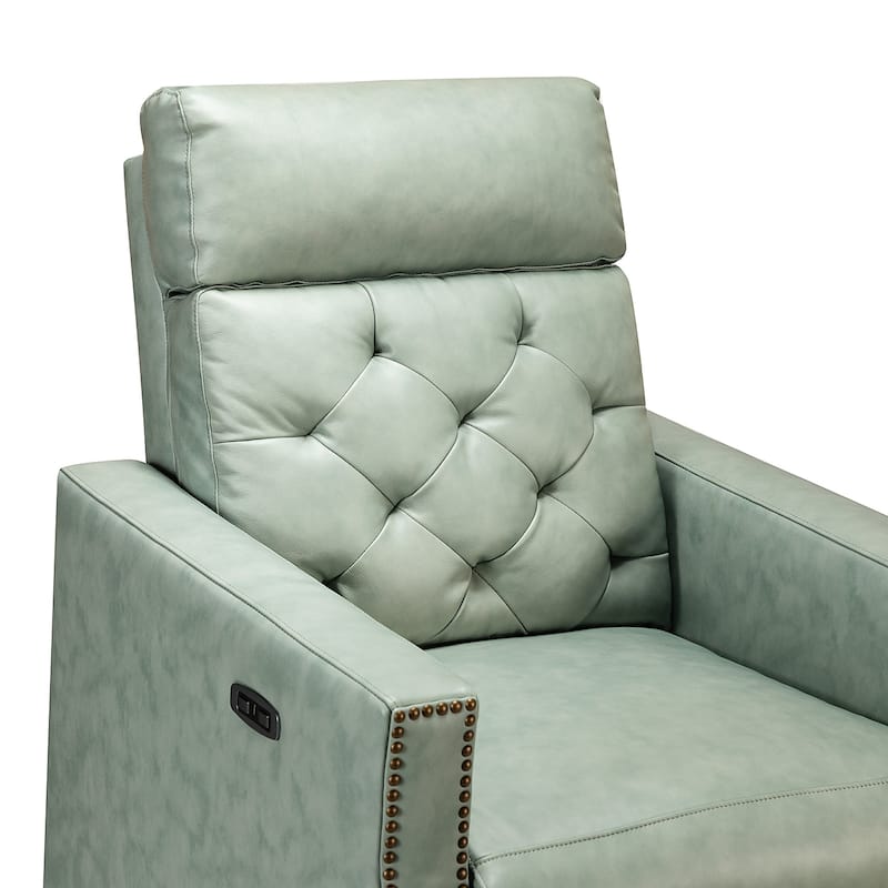 Alina 31.50"Wide Genuine Leather Power Recliner with USB Port, Set of 2