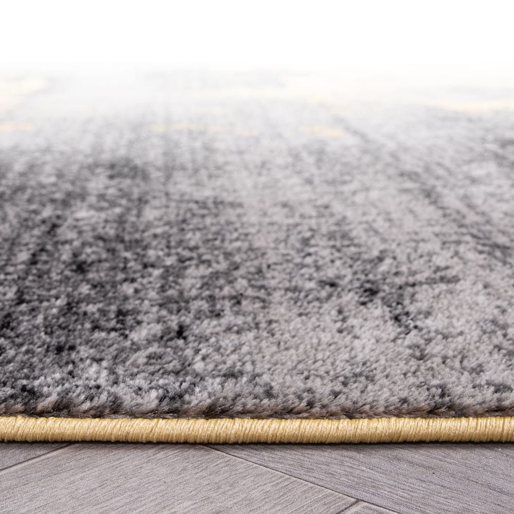 World Rug Gallery Modern Abstract Design Black Area Rug