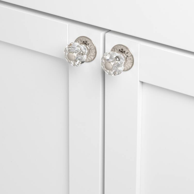 GlideRite 1.25-inch Clear Acrylic Knob Satin Nickel (Pack of 25)