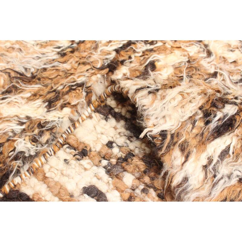 ECARPETGALLERY Braid weave Sienna Brown Wool Rug - 5'3 x 7'9