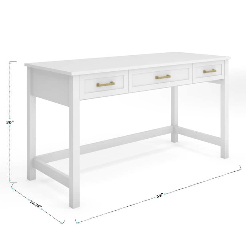 Martha Stewart Shaker Style Home Office Desk with 3 Drawers