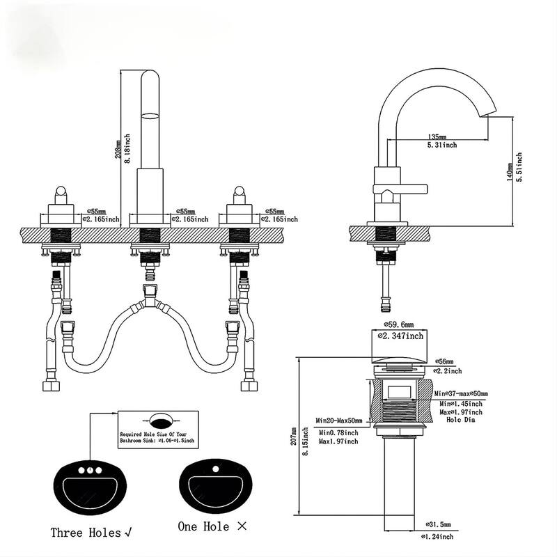 Doulble Handle Bathroom Sink Faucet