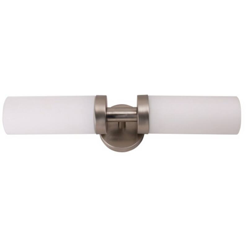 Greta 5 in. 2-Light Brushed Nickel Sconce - 20.12" W x 4.75" H x 4" D