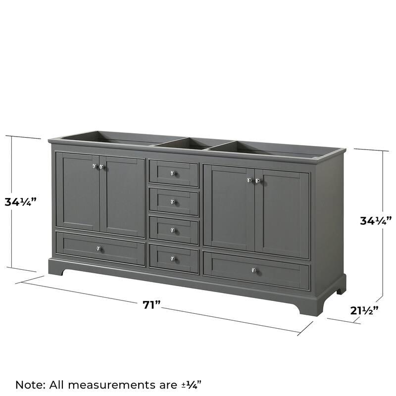 Wyndham Collection Deborah 71" Free Standing Double Wood Vanity