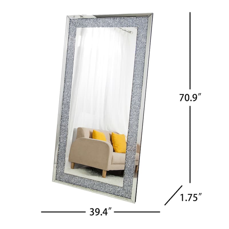 Full Length Floor Mirror - Luxury Crystal Surround Full Body Mirror
