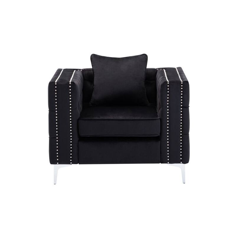 Velvet Accent Chair with Button Tufted