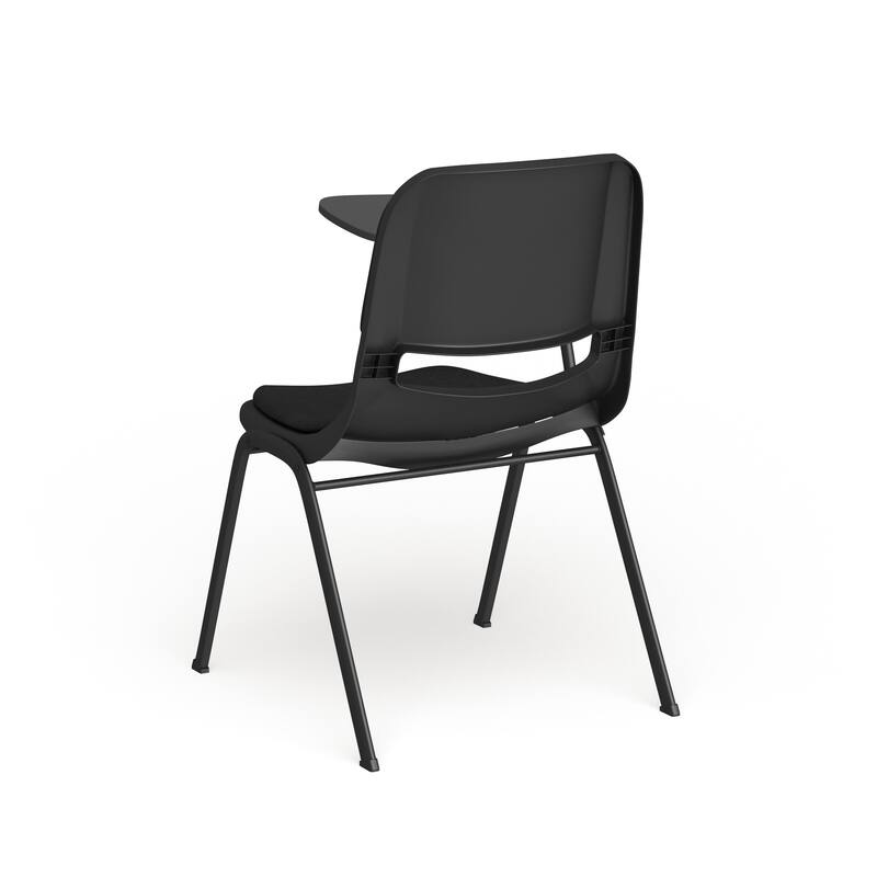 Padded Ergonomic Shell Chair with Right Handed Flip-Up Tablet Arm