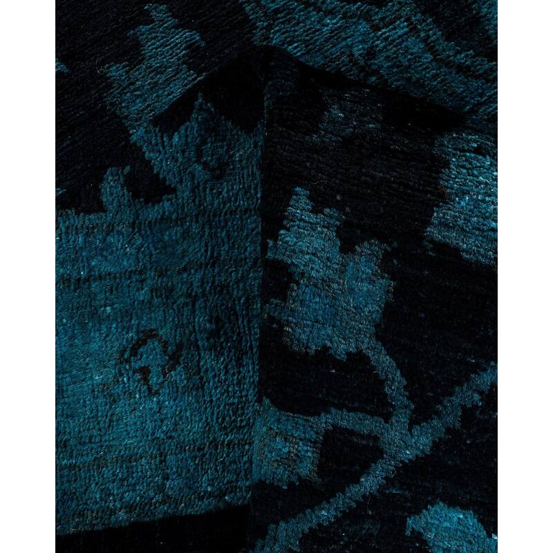 Vibrance, One-of-a-Kind Handmade Runner Rug - Black, 3' 1" x 17' 9" - 3' 1" x 17' 9"