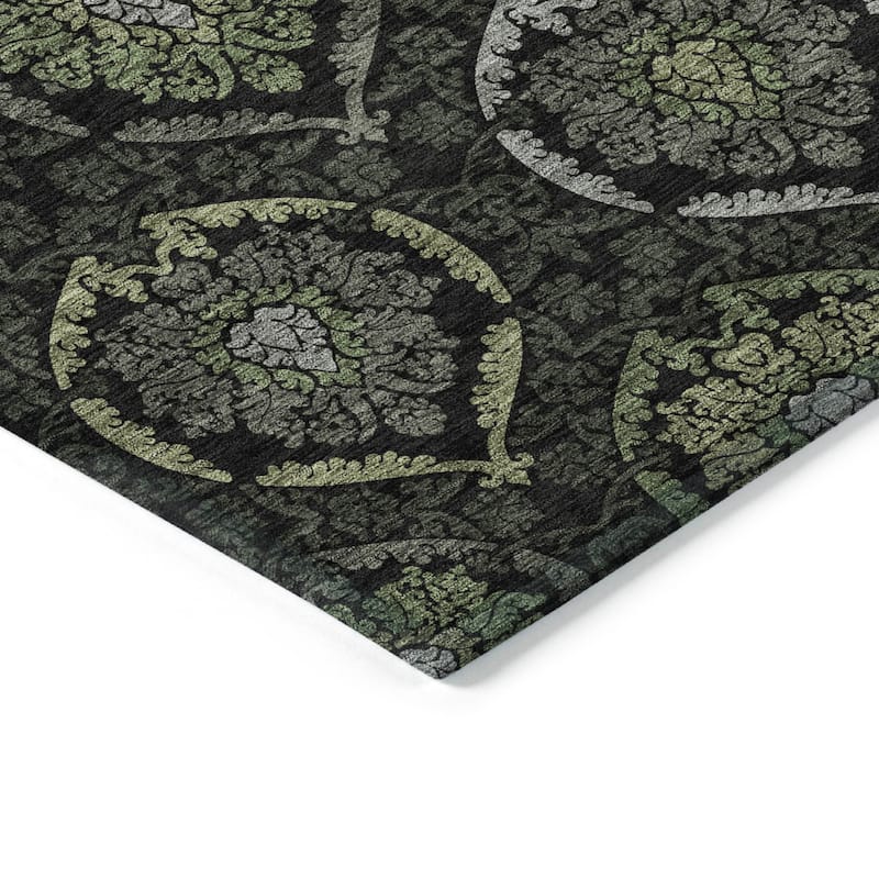 Machine Washable Indoor/ Outdoor Chantille Traditional Damask Rug
