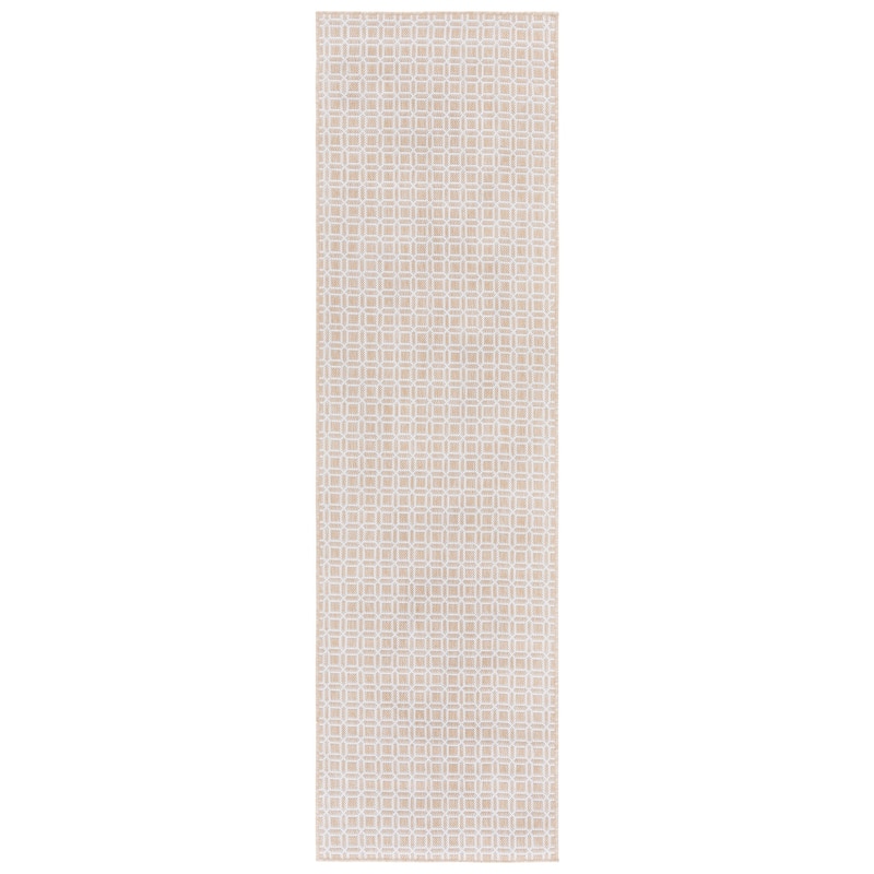 SAFAVIEH Terrace Ganit Indoor/Outdoor Washable Backyard Patio Rug - 2'3" x 8' Runner - Beige/Ivory