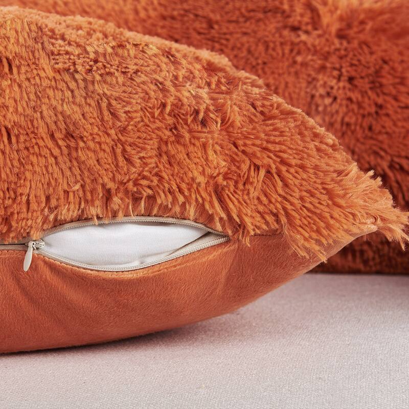 Halsted Shaggy FauxFur Decorative Throw Pillow Cover Set, NO INSERT