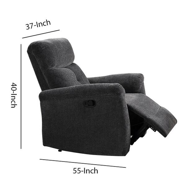 Shop Fabric Recliner Loveseat With Tufted Stitching And Pillow Top Arms Gray On Sale Overstock 31600087