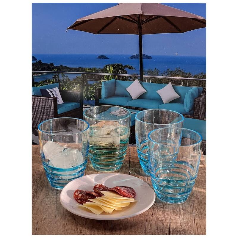 Swirl Acrylic Glasses Drinking Set of 4